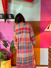 Load image into Gallery viewer, Long Muted Plaid Vintage Blanket Coat
