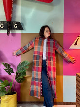 Load image into Gallery viewer, Long Muted Plaid Vintage Blanket Coat