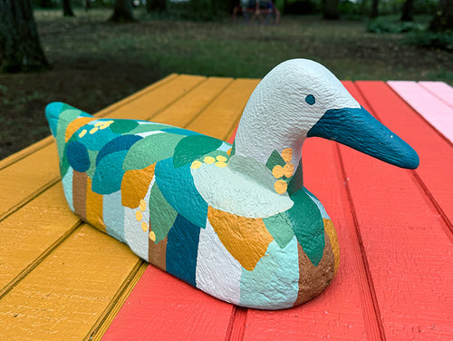 Painted Duck in Blues