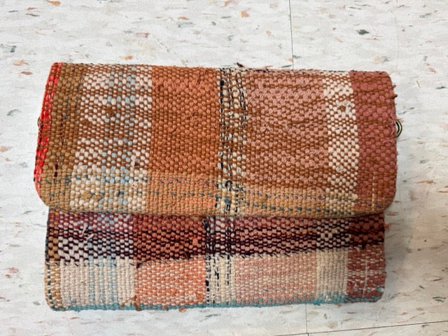 Warm Plaid Vintage Blanket Clutch Purse
