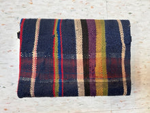 Load image into Gallery viewer, Navy Plaid Vintage Blanket Clutch Purse