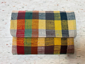 Primary Plaid Vintage Blanket Clutch Purse