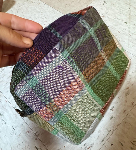 Plaid Vintage Blanket Pouch Green