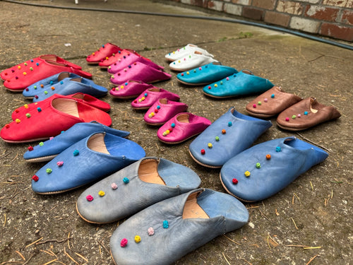 Lot of 13 Leather Children's Slippers