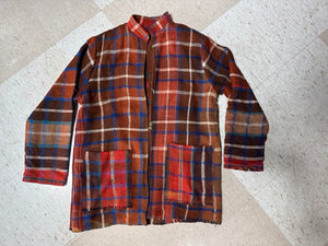 Brown Plaid Vintage Blanket Coat