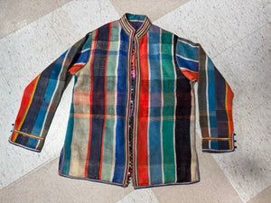 Structured Vintage Blanket Coat with Moroccan Trim