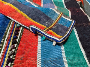 Structured Vintage Blanket Coat with Moroccan Trim