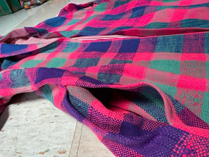 Hot Pink Hooded Vintage Blanket Coat