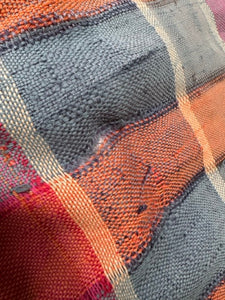 Long Muted Plaid Vintage Blanket Coat