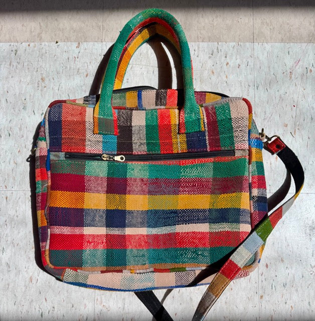 Multicolor Vintage Blanket Laptop Bag